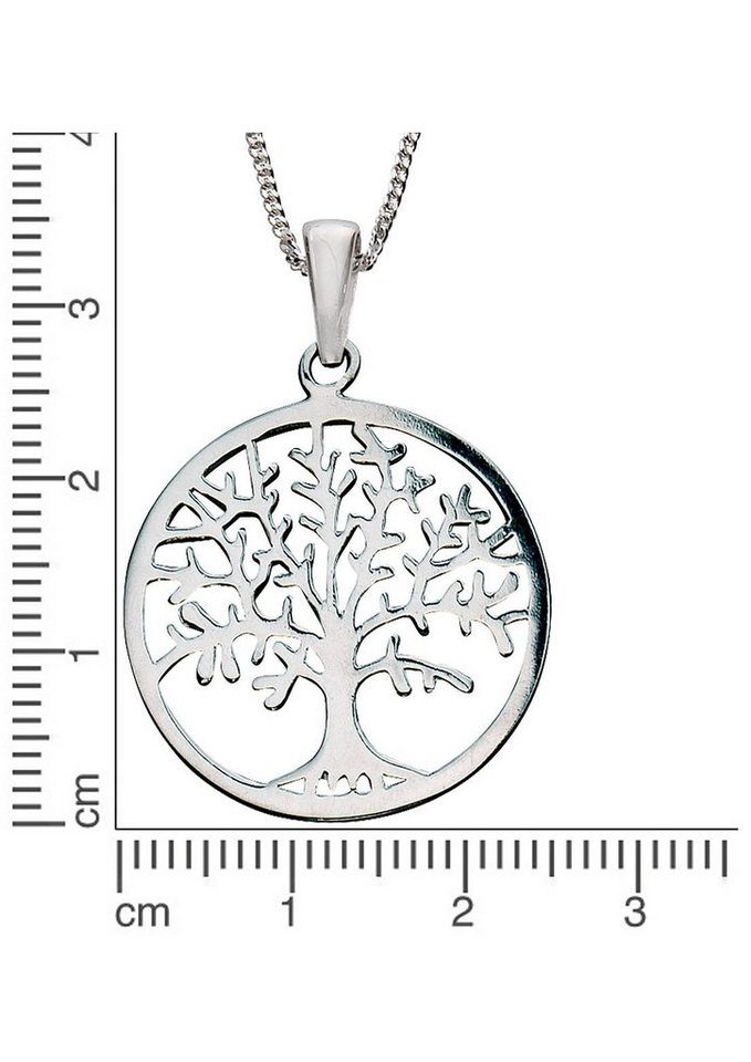 Firetti Kette mit Anhänger Schmuck Geschenk Silber 925 Halsschmuck Halskette Panzerkette Baum – Bild 2 von 5