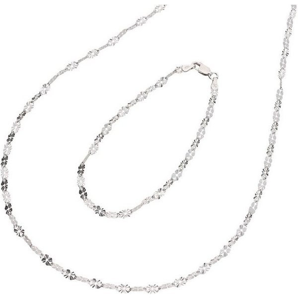 Firetti Ketten und Armband Set Multipack Schmuck Geschenk Silber 925 Armkette Halskette Plättchen (Set, 2-tlg)