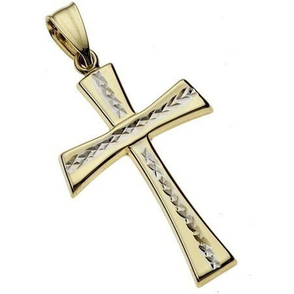 Firetti Kreuzanhänger Schmuck Geschenk Gold 333 Halsschmuck Anhänger für Halskette Kreuz