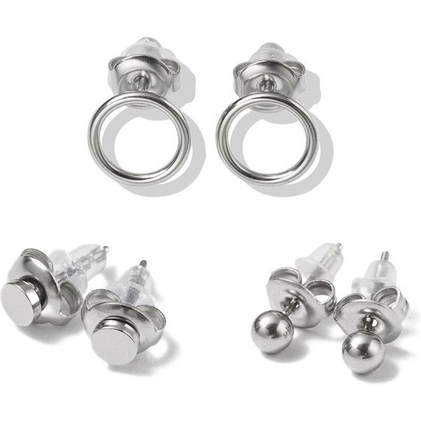 Firetti Ohrstecker-Set Multipack Schmuck Geschenk Edelstahl Ohrschmuck Ohrringe (Set, 6-tlg), Made in Germany