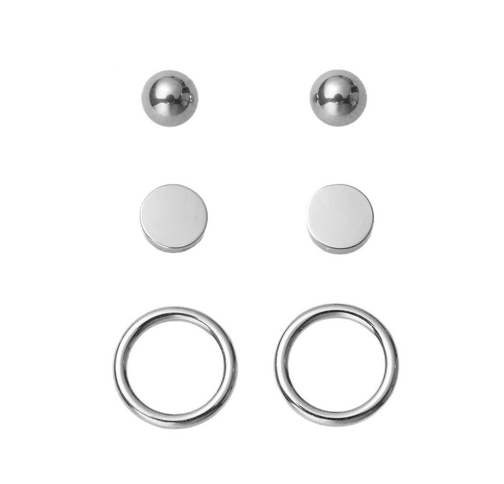 Firetti Ohrstecker-Set Multipack Schmuck Geschenk Edelstahl Ohrschmuck Ohrringe (Set, 6-tlg), Made in Germany – Bild 3 von 5