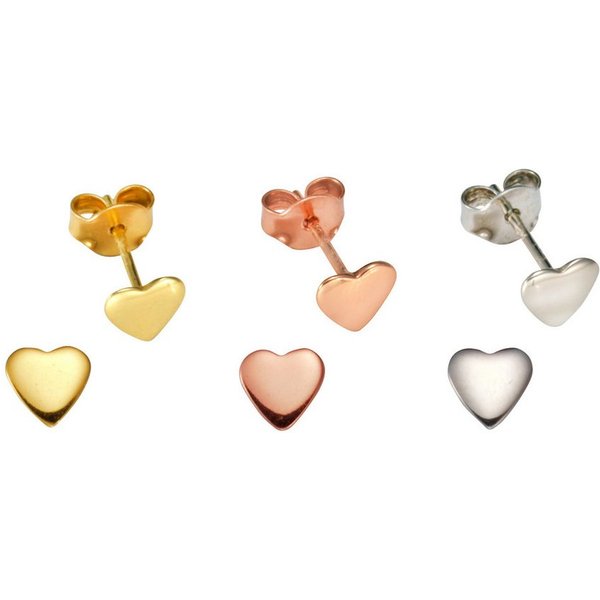 Firetti Ohrstecker-Set Multipack Schmuck Geschenk Silber 925 Ohrringe Herz (Set, 6-tlg)