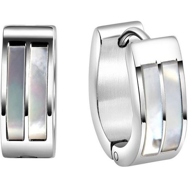Firetti Paar Creolen Schmuck Geschenk Oval, mit Perlmutt