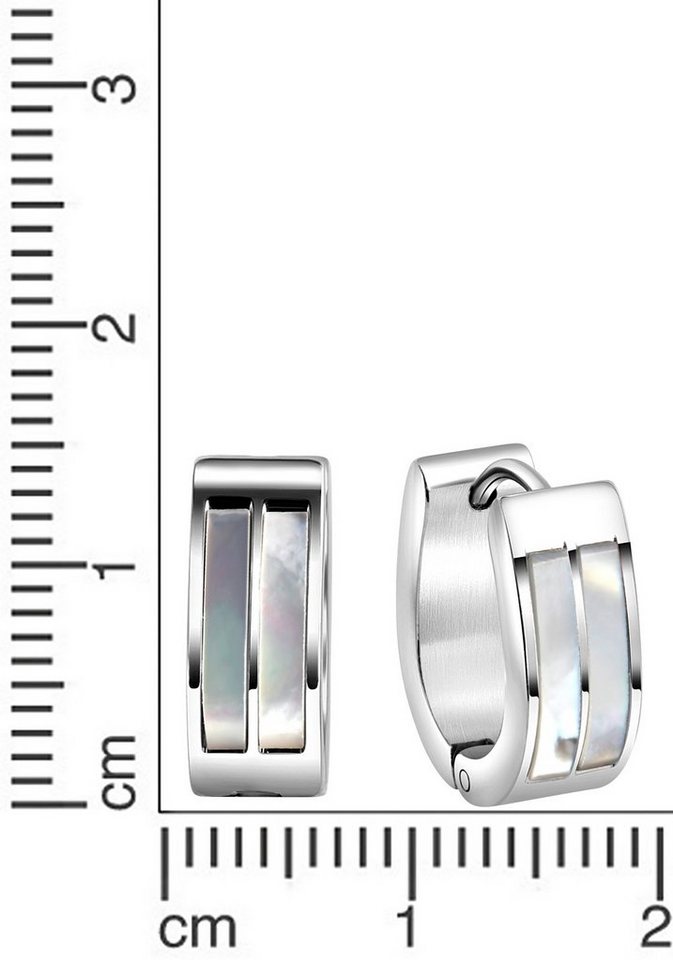 Firetti Paar Creolen Schmuck Geschenk Oval, mit Perlmutt – Bild 2 von 2