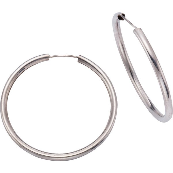 Firetti Paar Creolen Schmuck Geschenk Silber 925 Basic 2 mm breit