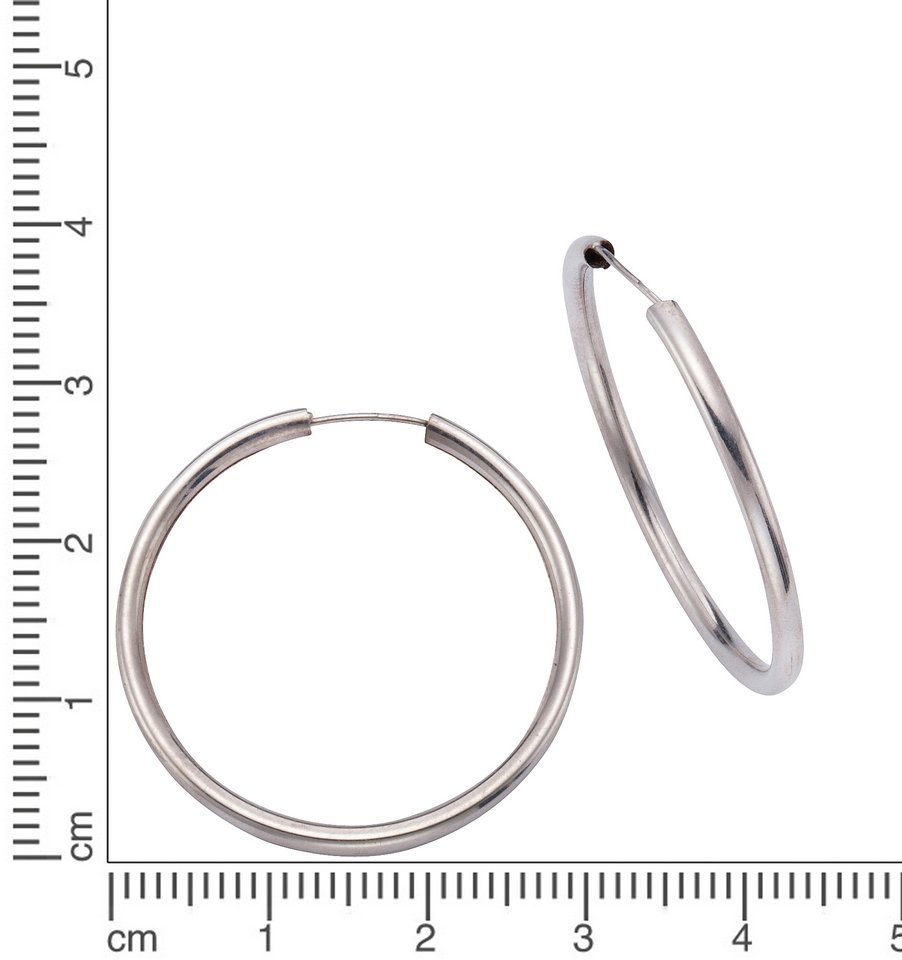 Firetti Paar Creolen Schmuck Geschenk Silber 925 Basic 2 mm breit – Bild 2 von 5