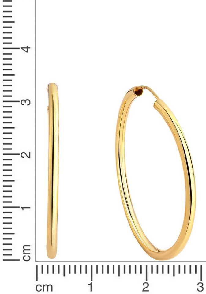 Firetti Paar Creolen Schmuck Geschenk Silber 925 Basic 2 mm breit – Bild 2 von 2