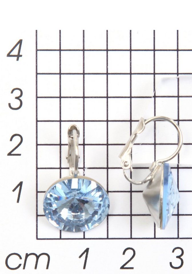 Firetti Paar Ohrhänger leuchtend, bunt, rund, Made in Germany - mit Glasstein – Bild 2 von 2