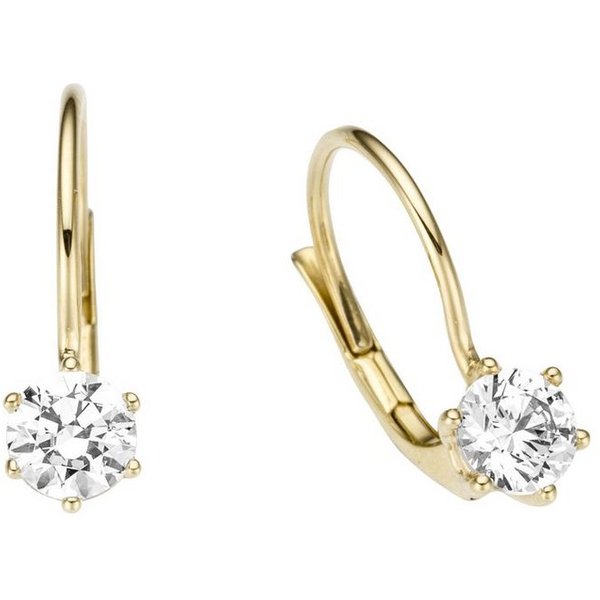 Firetti Paar Ohrhänger Schmuck Geschenk Gold 333 Ohrschmuck Patentbrisur Solitär Glitzer, mit Zirkonia (synth)