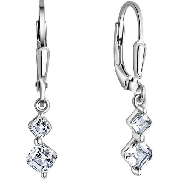 Firetti Paar Ohrhänger Schmuck Geschenk Silber 925 Ohrschmuck Patentbrisur Glitzer, mit Zirkonia (synth)