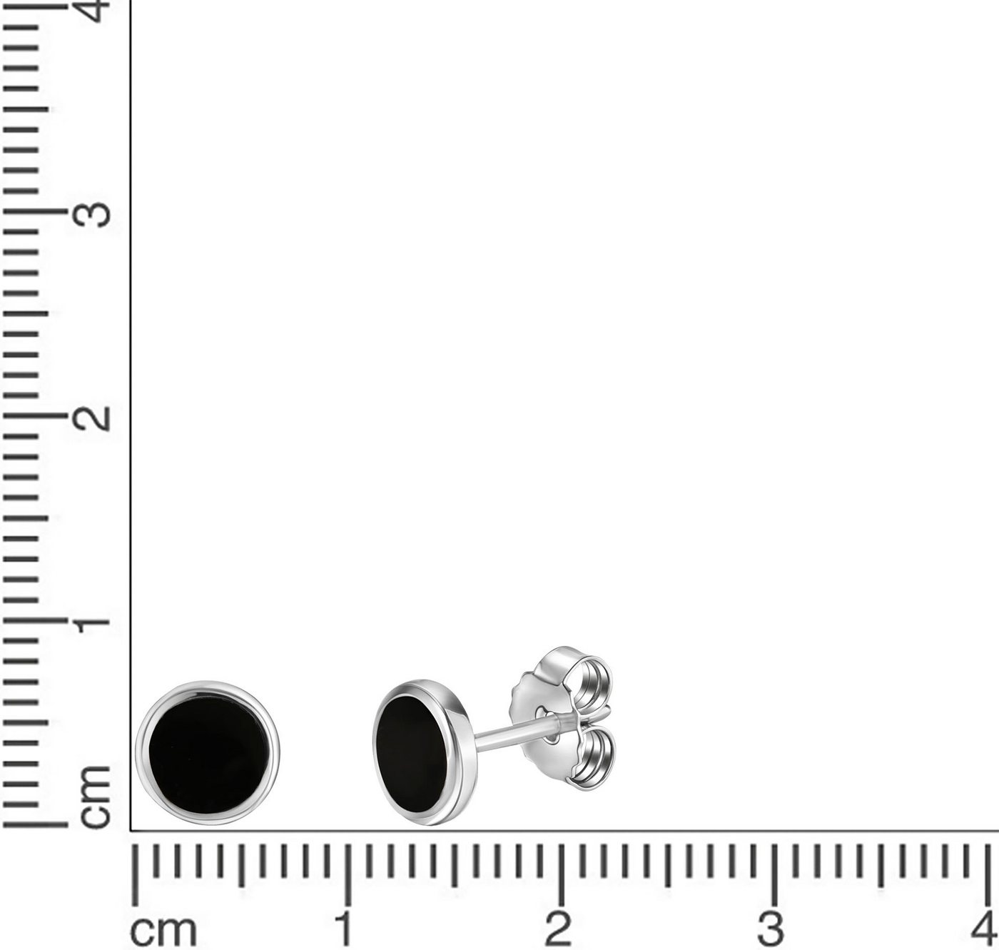 Firetti Paar Ohrstecker Schmuck Geschenk, Ohrringe Kreis rund, Silber 925, mit Lack – Bild 2 von 2