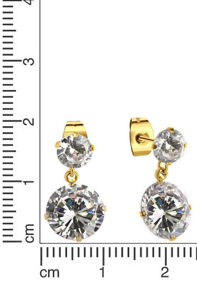 Firetti Paar Ohrstecker Schmuck Geschenk Ohrschmuck glitzernd, mit Zirkonia (synth) – Bild 2 von 2