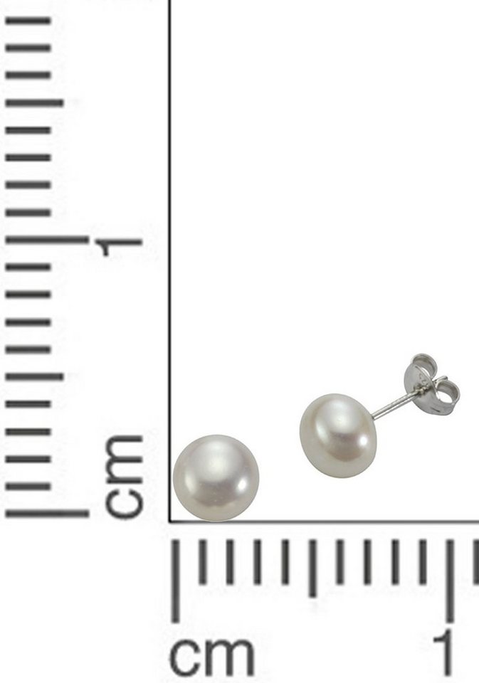 Firetti Paar Ohrstecker Schmuck Geschenk Ohrschmuck Perle, mit Süßwasserzuchtperle – Bild 2 von 2