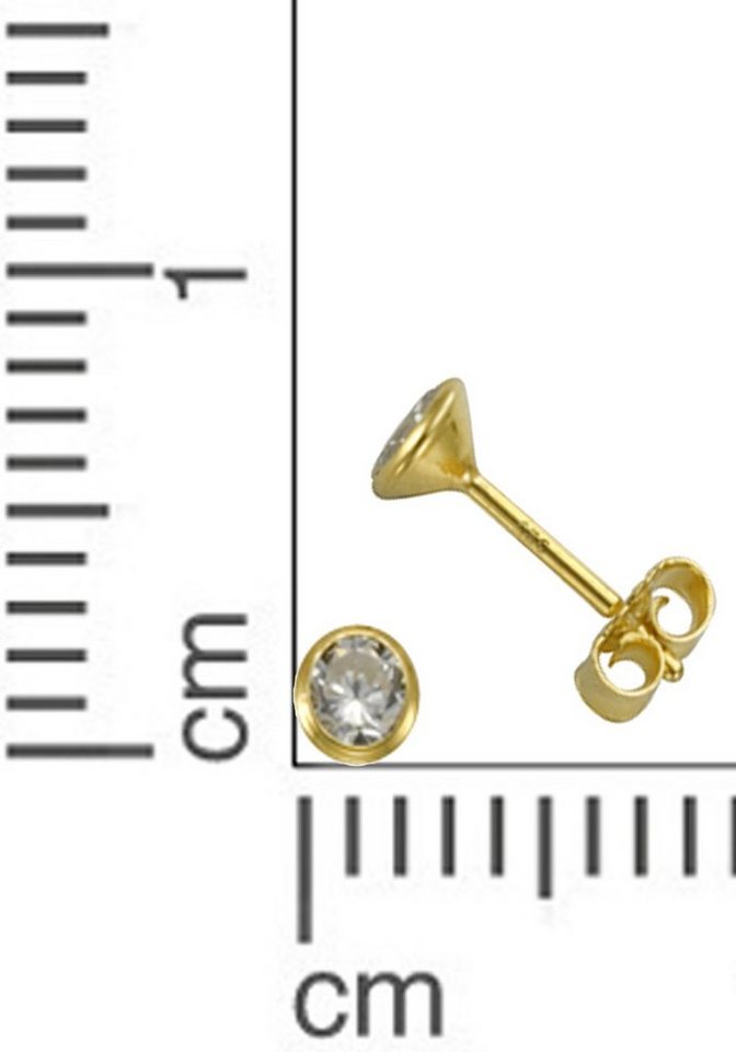 Firetti Paar Ohrstecker Schmuck Geschenk Silber 925 Ohrschmuck Solitär, mit Zirkonia (synth) – Bild 2 von 2