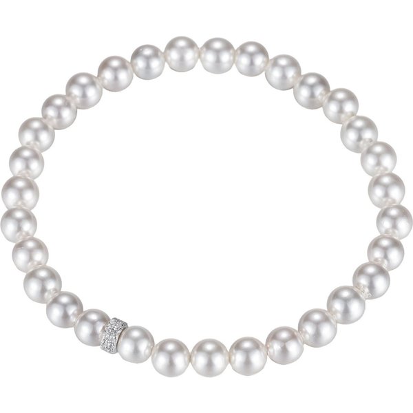Firetti Perlenarmband Schmuck Geschenk Silber 925 Armschmuck Armkette Rondell, mit Zirkonia (synth), mit Amazonit- oder Muschelperlen
