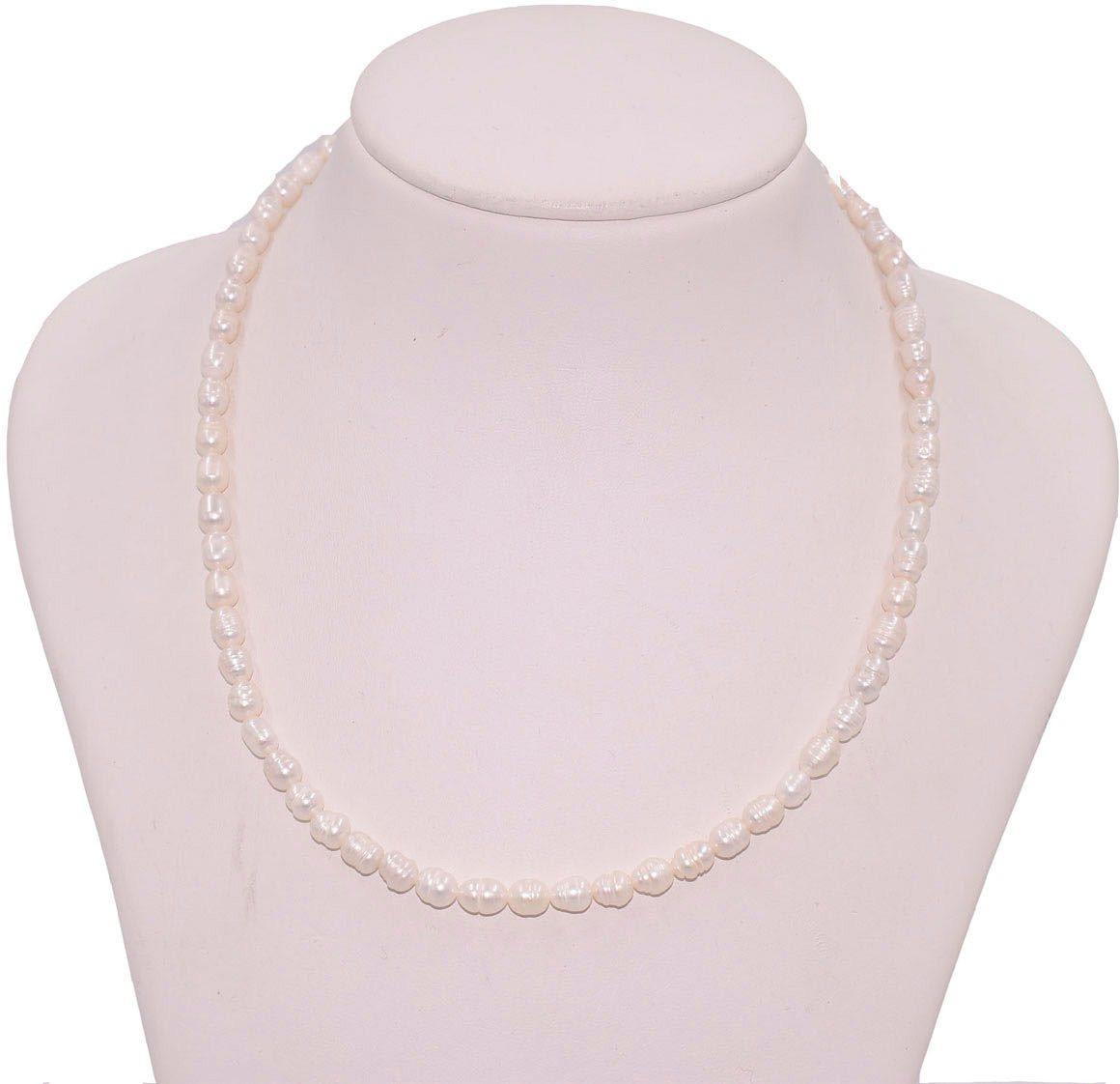 Firetti Perlenkette Schmuck Geschenk Messing Halsschmuck Halskette, Made in Germany - mit Süßwasserzuchtperle – Bild 3 von 4