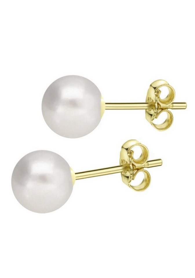 Firetti Perlenohrringe Schmuck Geschenk Gold 333 Ohrschmuck Perle versch. Größen, Made in Germany - mit Süßwasserzuchtperle – Bild 2 von 2