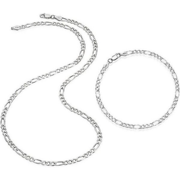 Firetti Schmuckset Multipack Schmuck Geschenk Silber 925 Halskette Armkette Figarokette (Set, 2-tlg)