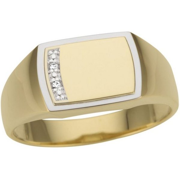 Firetti Siegelring Schmuck Geschenk Gold 585 Herrenring Goldring, mit Brillanten
