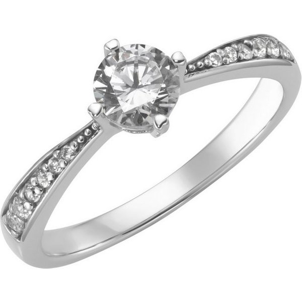 Firetti Silberring Schmuck Geschenk Silber 925 Vorsteckring Verlobungsring Solitär-Optik, mit Zirkonia (synth)