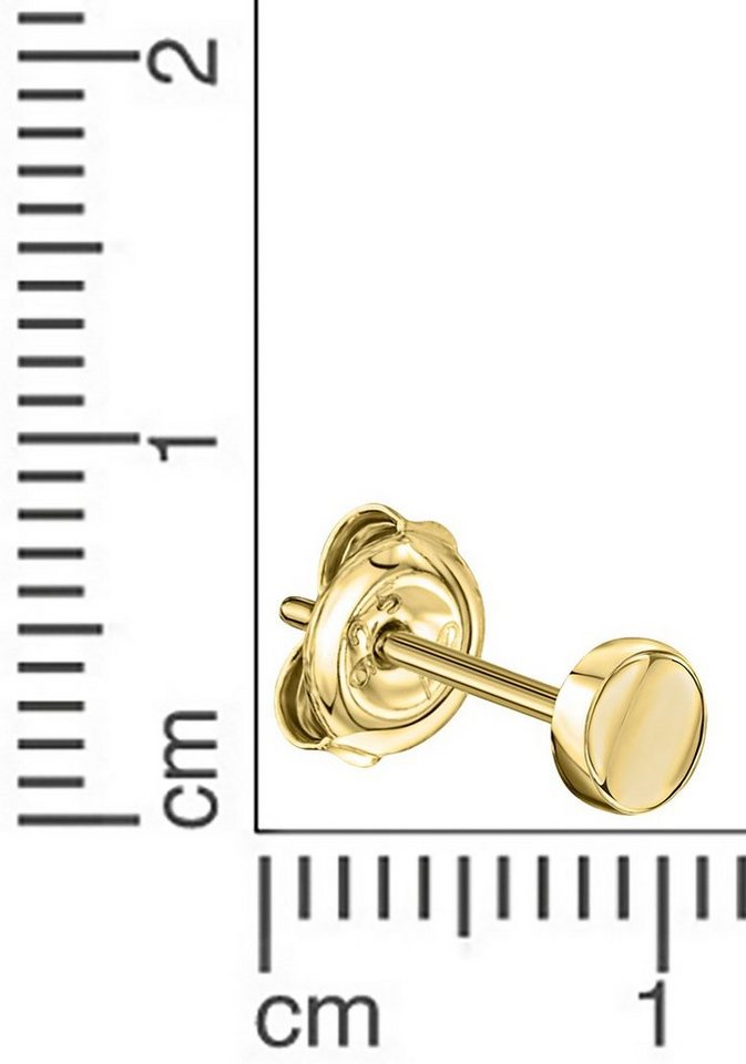 Firetti Single-Ohrstecker Schmuck Geschenk Gold 333 Ohrschmuck einzeln Scheibe – Bild 2 von 2