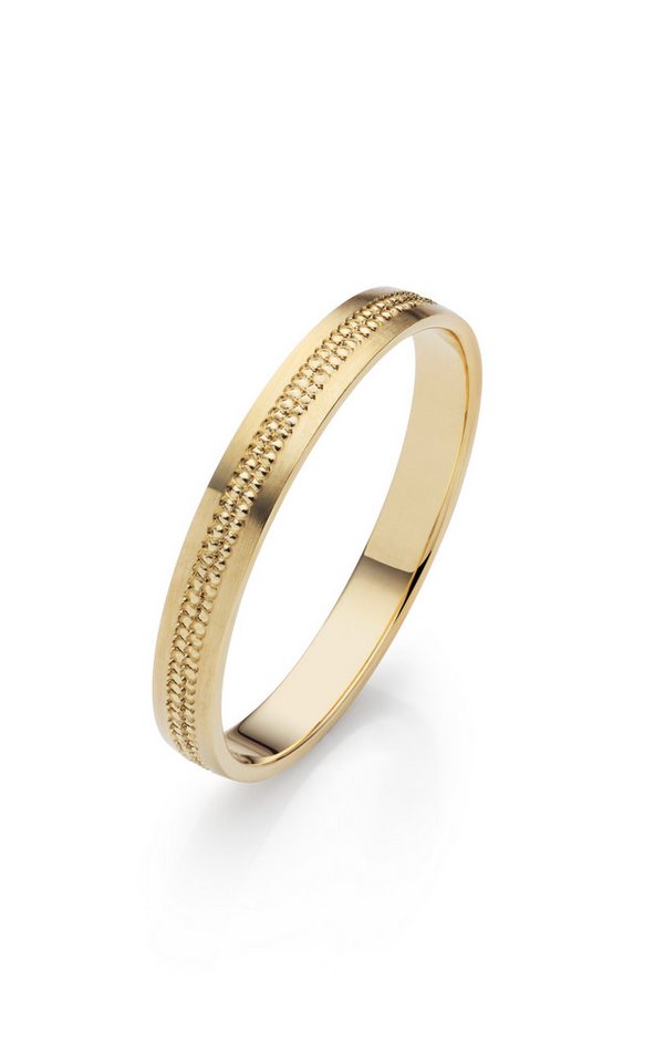 Firetti Trauring Schmuck Geschenk Gold 375 Hochzeit Ehering Partnerring "LIEBE", Made in Germany - wahlweise mit oder ohne Brillanten – Bild 2 von 3