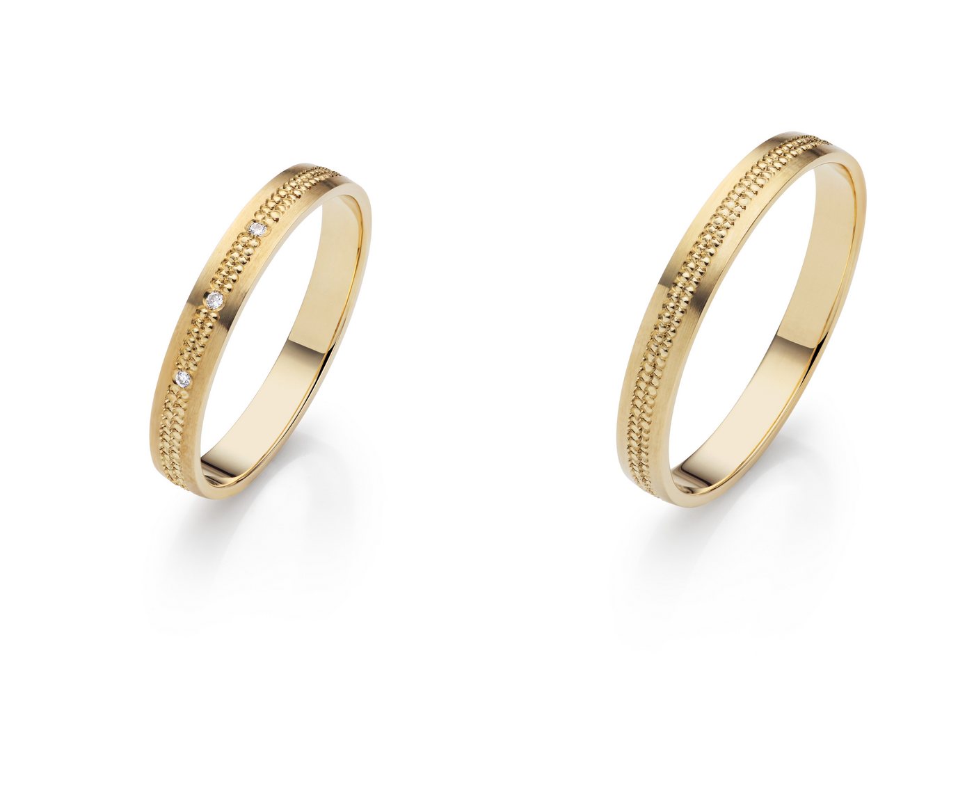 Firetti Trauring Schmuck Geschenk Gold 375 Hochzeit Ehering Partnerring "LIEBE", Made in Germany - wahlweise mit oder ohne Brillanten – Bild 3 von 3