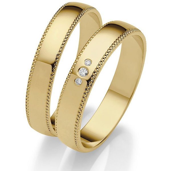 Firetti Trauring Schmuck Geschenk Gold 375 Hochzeit Ehering "LIEBE", Made in Germany, wahlweise mit oder ohne Brillanten