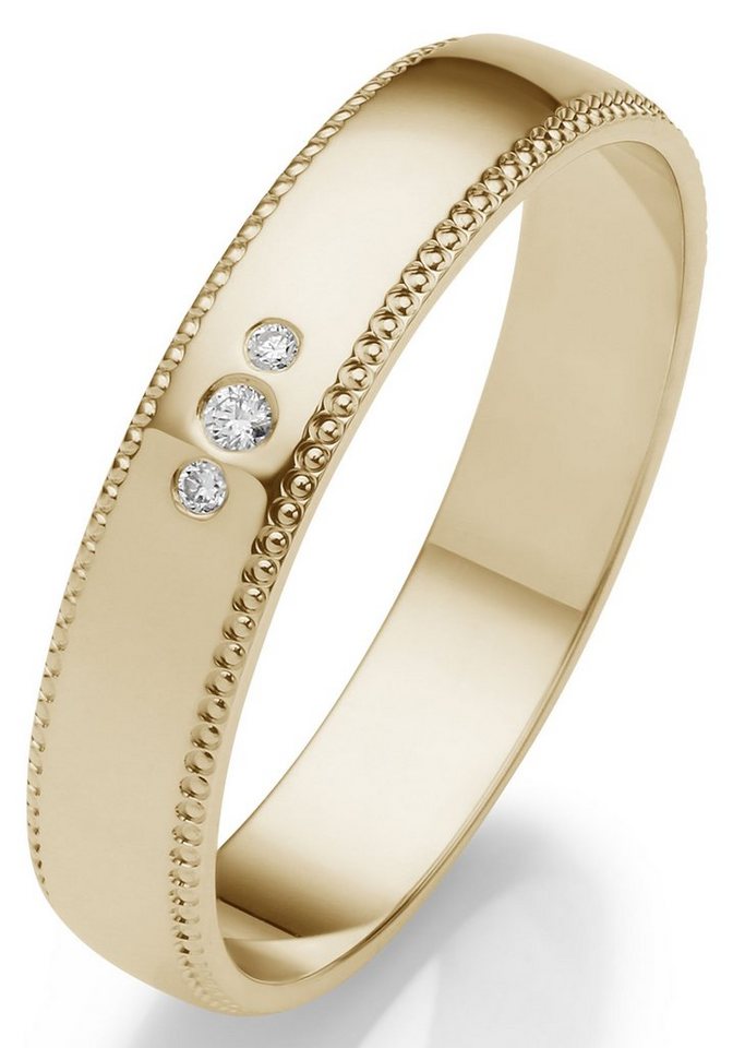 Firetti Trauring Schmuck Geschenk Gold 375 Hochzeit Ehering "LIEBE", Made in Germany, wahlweise mit oder ohne Brillanten – Bild 2 von 2