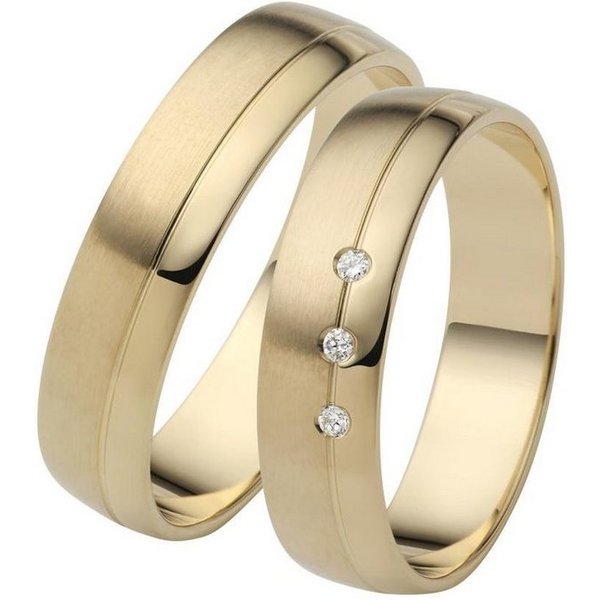 Firetti Trauring Schmuck Geschenk Gold 750 Hochzeit Ehering "LIEBE", Made in Germany, wahlweise mit oder ohne Brillanten