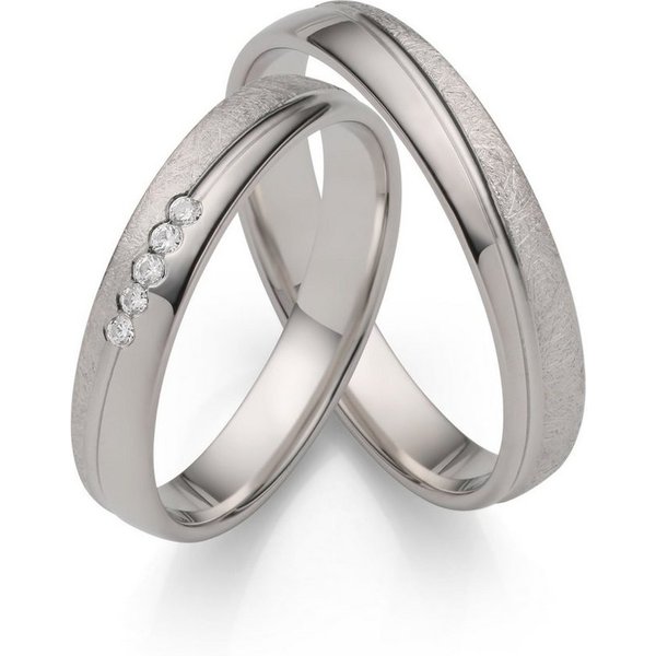 Firetti Trauring Schmuck Geschenk Hochzeit Ehering "LIEBE", Made in Germany - wahlweise mit oder ohne Zirkonia (synth)
