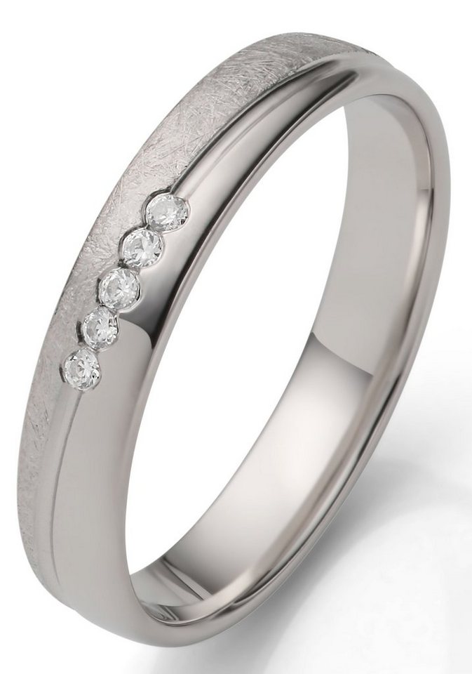 Firetti Trauring Schmuck Geschenk Hochzeit Ehering "LIEBE", Made in Germany - wahlweise mit oder ohne Zirkonia (synth) – Bild 2 von 2