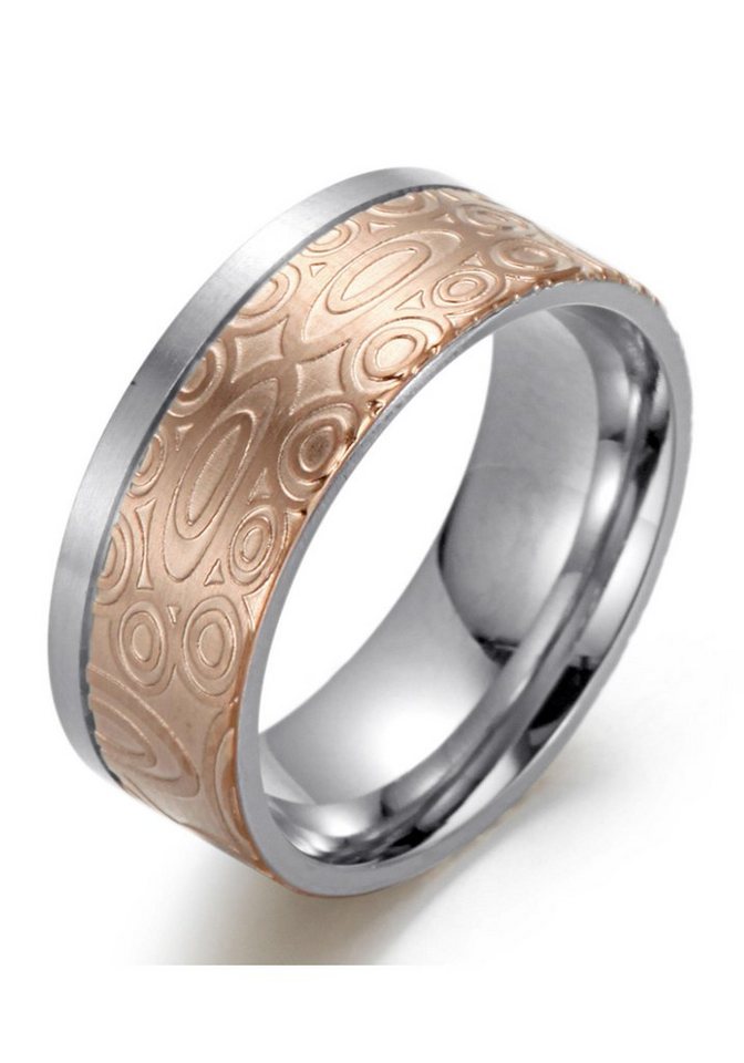 Firetti Trauring Schmuck Geschenk "LIEBE" bicolor, ca. 6,0mm breit, ca. 8,0mm breit, wahlweise mit oder ohne Zirkonia (synth) – Bild 2 von 2