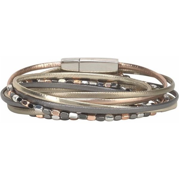Firetti Wickelarmband mehrreihig, mit Elementen aus Metall