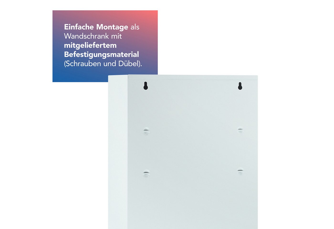 FIRST AID ONLY® Medizinschrank Medizinschrank Weiß mit 3 Fächern, abschließbar – Bild 5 von 5