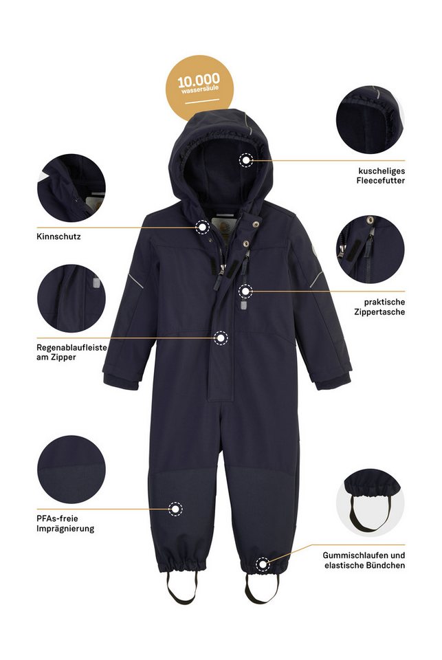 first instinct by killtec Overall FIOW 10 MNS SFTSHLL ONPC Softshell Overall: atmungsaktiv, 10.000 mm Wassersäule, warmes Fleece – Bild 5 von 5