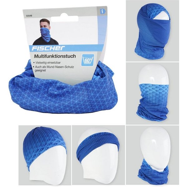 FISCHER Fahrrad Multifunktionstuch Multifunktionstuch Schlauchtuch Loop Blau, Schlauch-Schal Halstuch Bandana Outdoor Sport