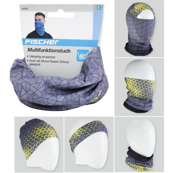 FISCHER Fahrrad Multifunktionstuch Multifunktionstuch Schlauchtuch Loop Grau, Schlauch-Schal Halstuch Bandana Outdoor Sport