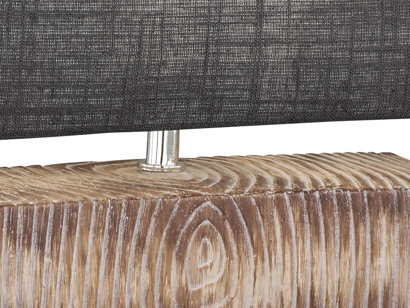 FISCHER & HONSEL LED Nachttischlampe, Leuchtmittel dimmbar, LED wechselbar, Warmweiß, Keramik Lampen-Fuß & Leinen Lampenschirm Grau Landhausstil, 30cm klein – Bild 5 von 5