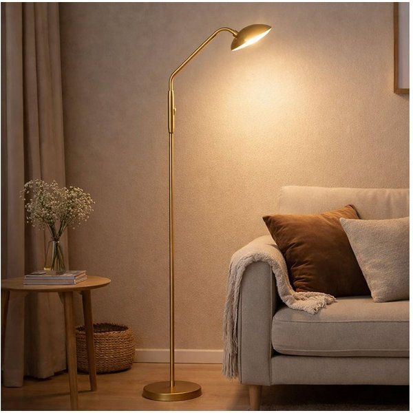 FISCHER & HONSEL LED Stehlampe, LED-Leuchtmittel fest verbaut, Warmweiß, Neutralweiß, Farbwechsel, Stehlampe Stehleuchte Touchdimmer Leselampe messing LED 135 c