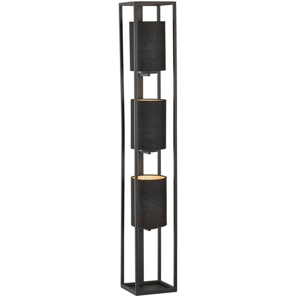 FISCHER & HONSEL LED Stehlampe, Leuchtmittel dimmbar, LED wechselbar, Warmweiß, kleine Designer Bodenleuchte 130cm Lampenschirm innen Gold LED dimmbar