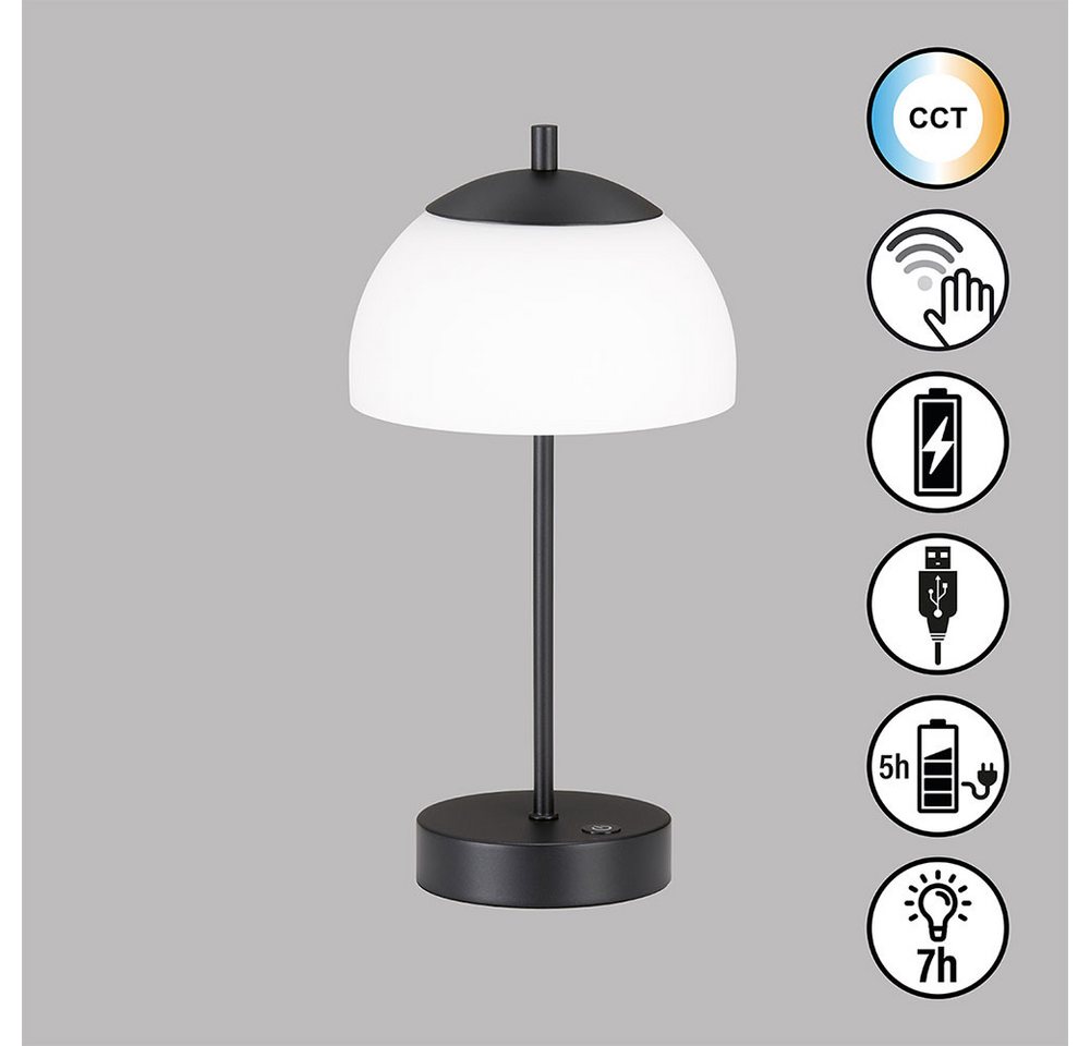 FISCHER & HONSEL LED Tischleuchte, LED-Leuchtmittel fest verbaut, Farbwechsel, Neutralweiß, Kaltweiß, Warmweiß, Tageslichtweiß, Tischlampe LED Nachttischlampe S – Bild 5 von 5