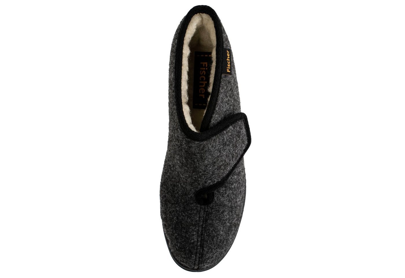 Fischer-Markenschuh Basti Hausschuh mit Klettverschluss, mit Schurwollfutter, Weite H – Bild 3 von 5