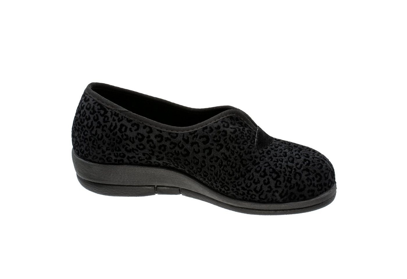 Fischer-Markenschuh Dora Hausschuh Leoprint, Weite H, Frotteefutter, Zum Schlupfen – Bild 2 von 5
