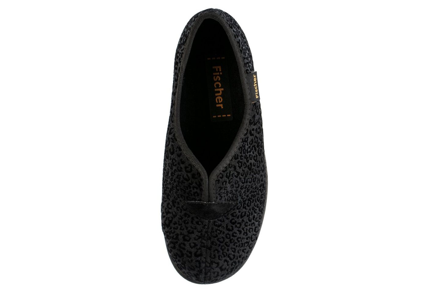 Fischer-Markenschuh Dora Hausschuh Leoprint, Weite H, Frotteefutter, Zum Schlupfen – Bild 3 von 5