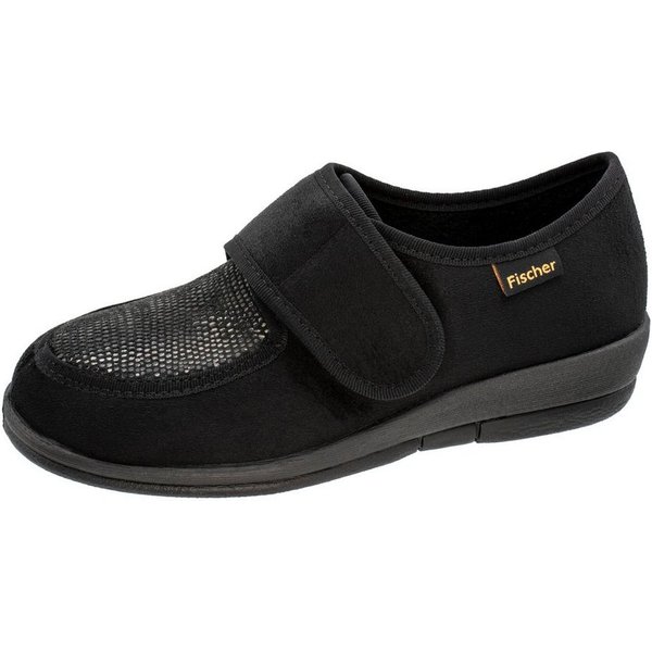 Fischer-Markenschuh Dora Hausschuh Reptilstretch, Klettverschluss, Weite H