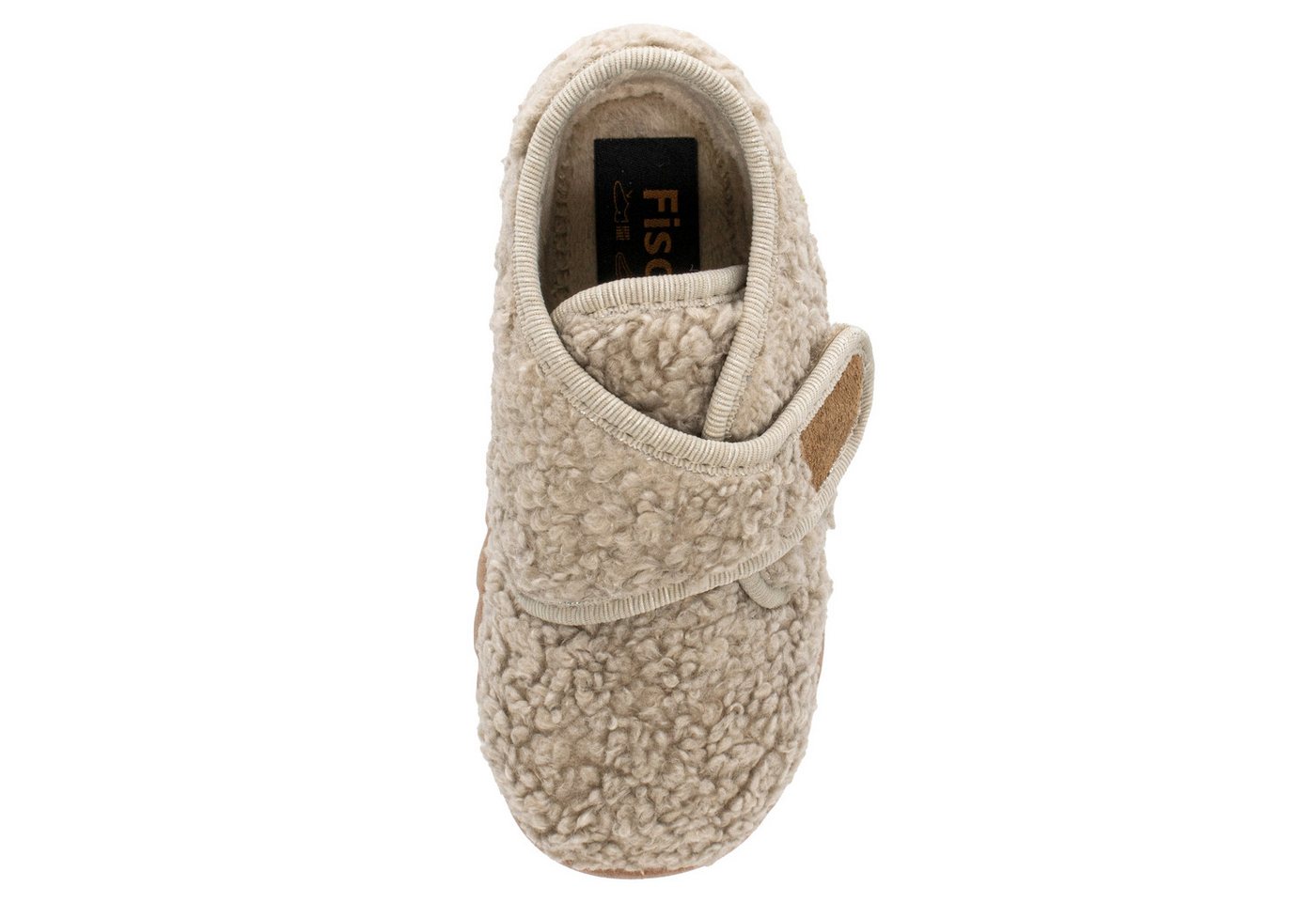 Fischer-Markenschuh Flexi Hausschuh aus Teddystoff, mit Verlours-Futter, mit Klettverschluss – Bild 3 von 5