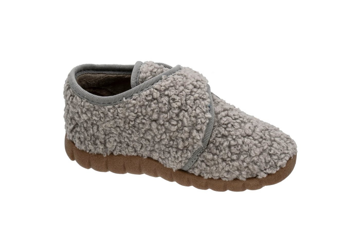 Fischer-Markenschuh Flexi Hausschuh aus Teddystoff, mit Verlours-Futter, mit Klettverschluss – Bild 2 von 5