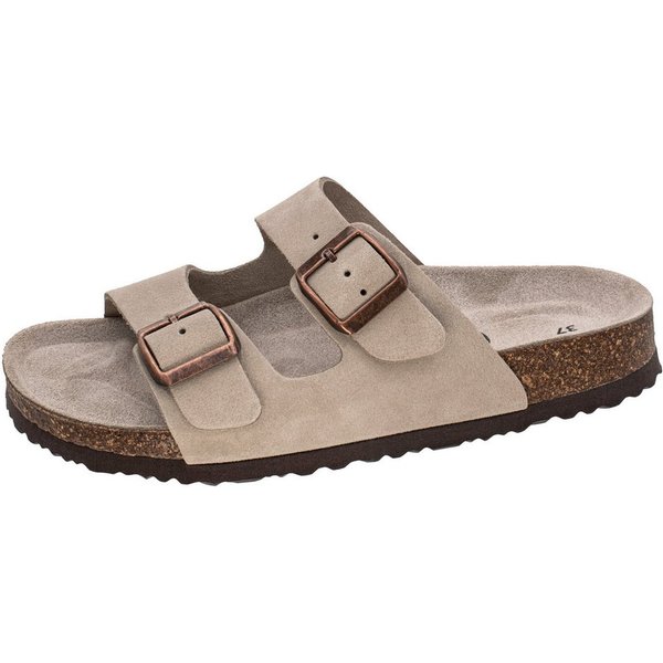 Fischer-Markenschuh Mirabel Pantolette aus Veloursleder, mit verstellbaren Schnallen, gepolstertes Lederfußbett