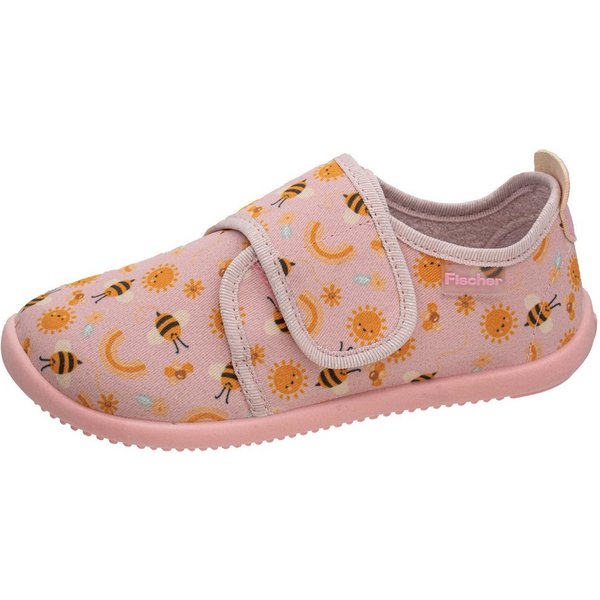 Fischer-Markenschuh Softer Hausschuh für Kinder, aus Baumwolle, mit Frotteefutter, Klettverschluss